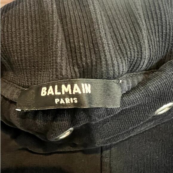 Balmain | Women's Zip Pocket Pull On Cotton Jogger Sweatpants Black Size Medium - Picture 4 of 11